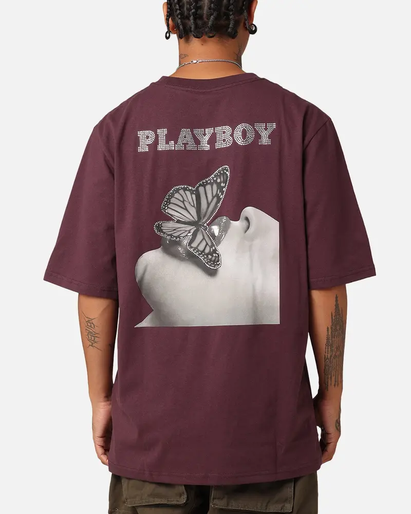 Playboy Diamanté T-Shirt Plum 1
