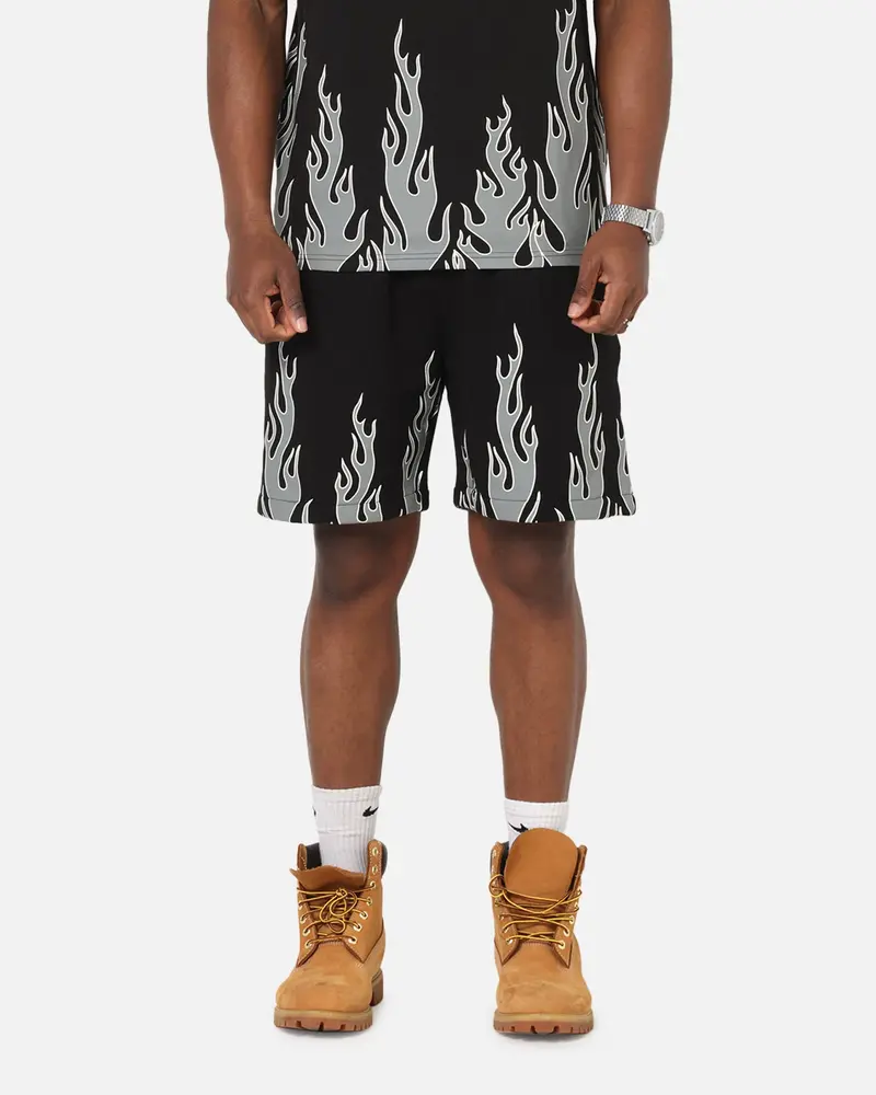 Playboy Gothic Flames Shorts Black 1
