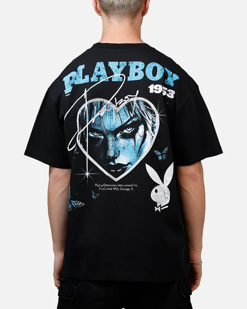 Playboy Heart T-Shirt Black 1