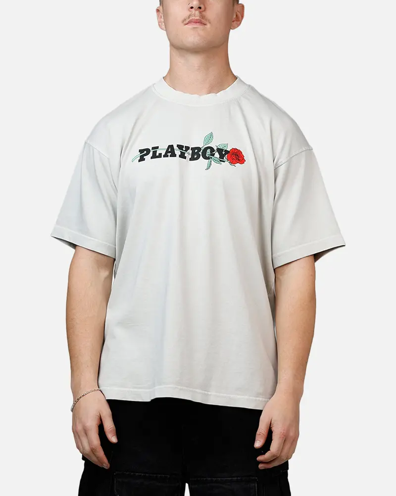 Playboy Rose Boxy T-Shirt Lunar Rock 1