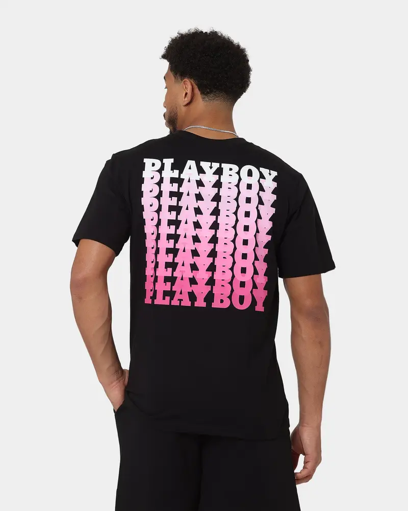 Playboy Stack Blend T-Shirt Black Magenta 1