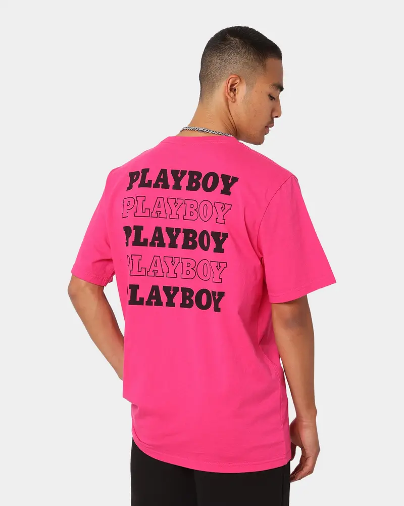 Playboy Stack T-Shirt Hot Pink 1