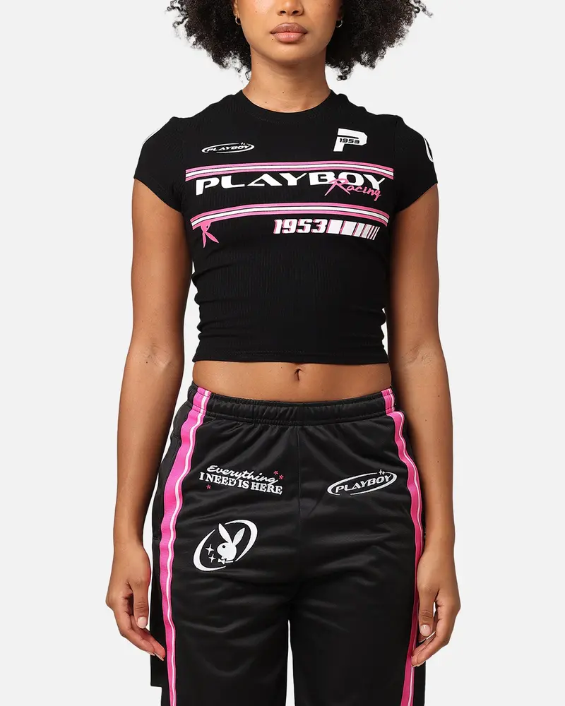 Playboy Women's Racing 1953 Baby T-Shirt Black 1