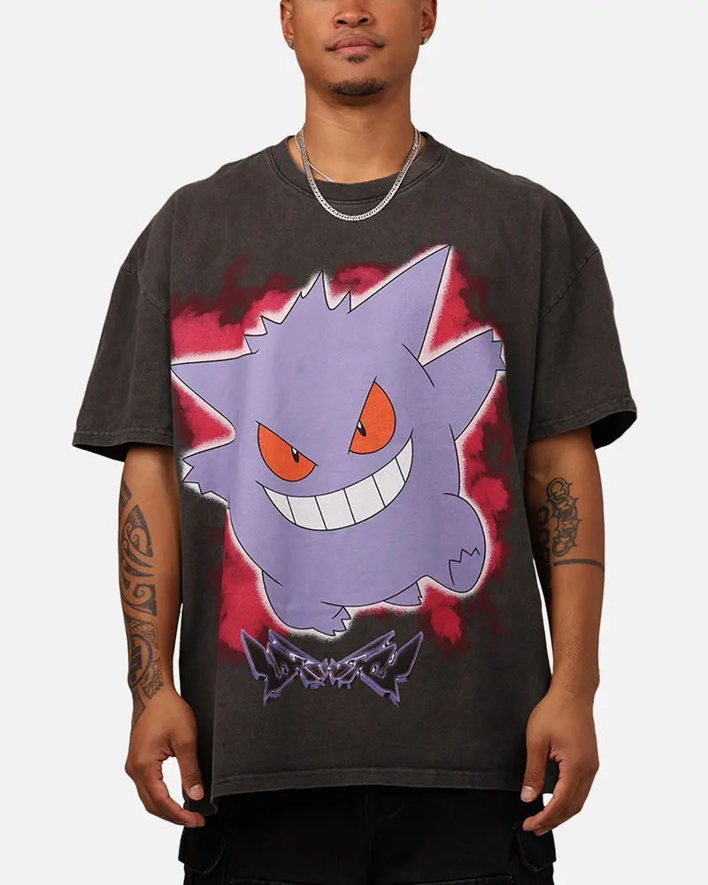 Pokémon By Loiter Gengar Heavyweight T-Shirt Black Wash 1