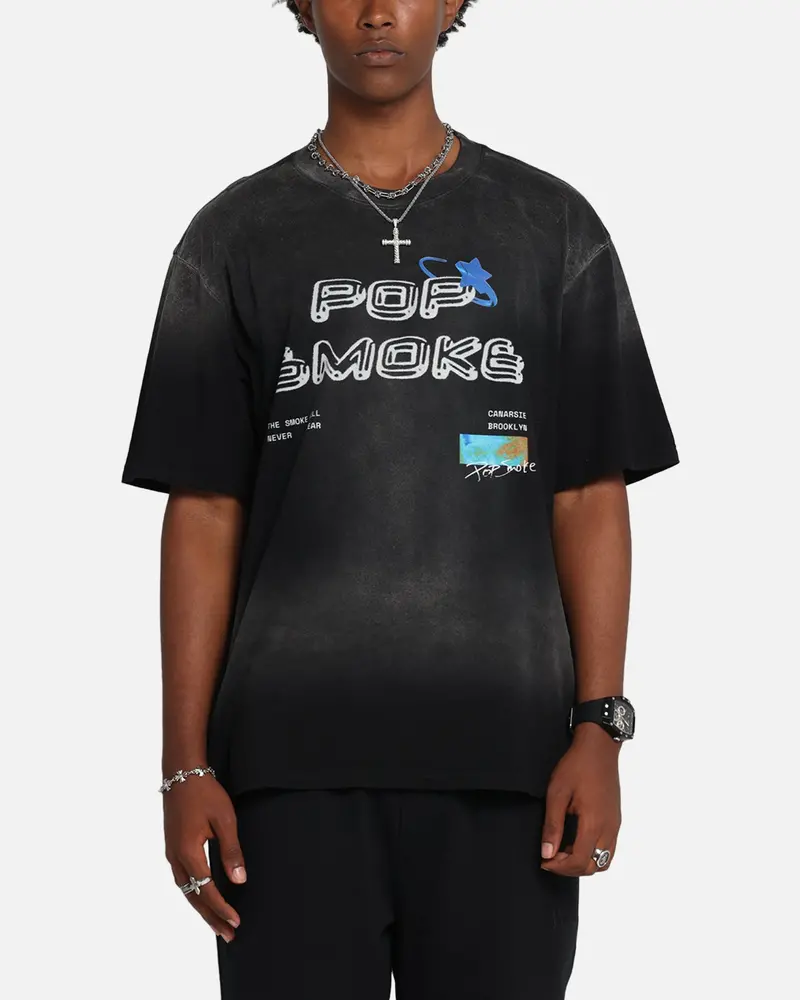 Pop Smoke Never Clear T-Shirt Black Wash 1
