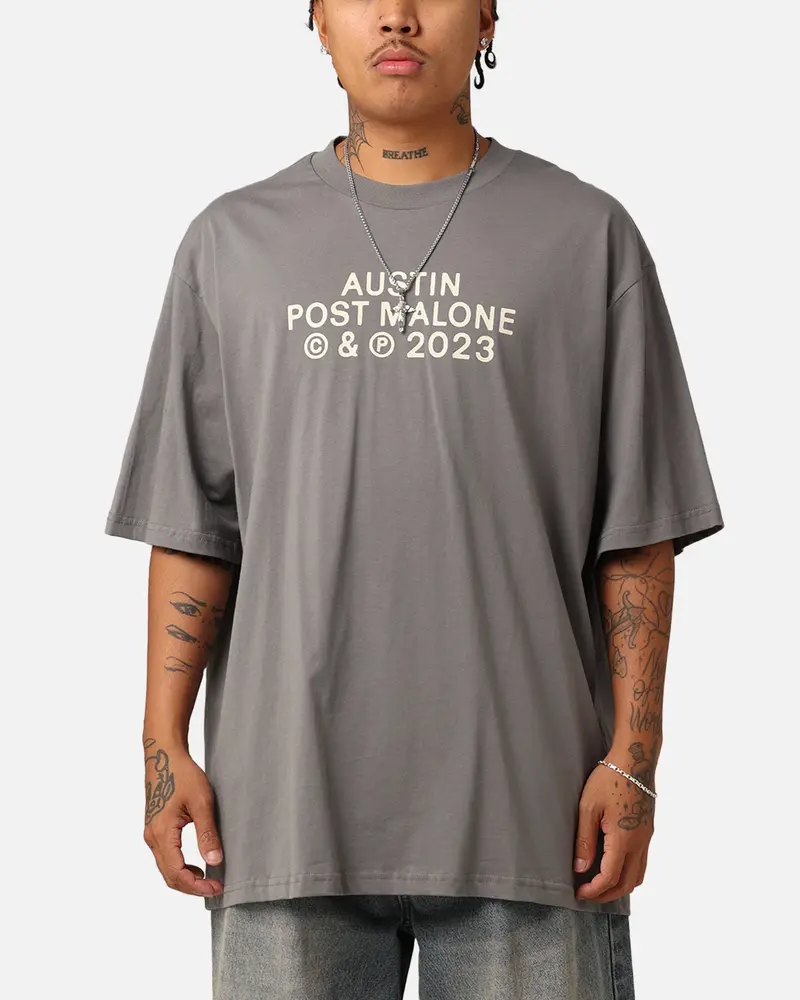 Post Malone Austin 2023 Tour  T-Shirt Dove Grey 1