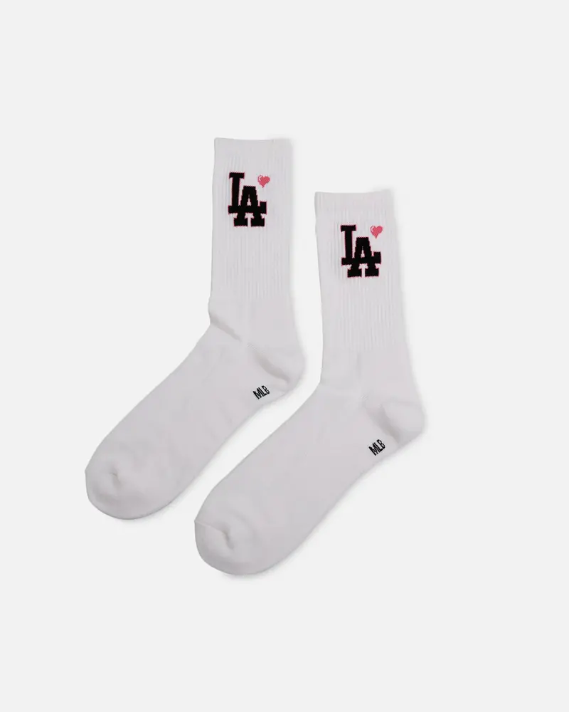 Pro Compression Los Angeles Dodgers Heart Crew Sock White 1