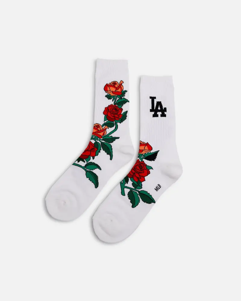 Pro Compression Los Angeles Dodgers Rose Crew Sock White 1