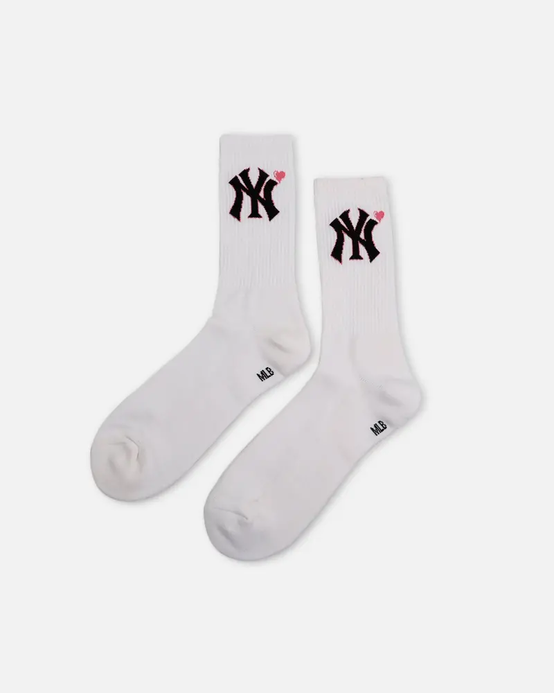 Pro Compression New York Yankees Heart Crew Sock White 1