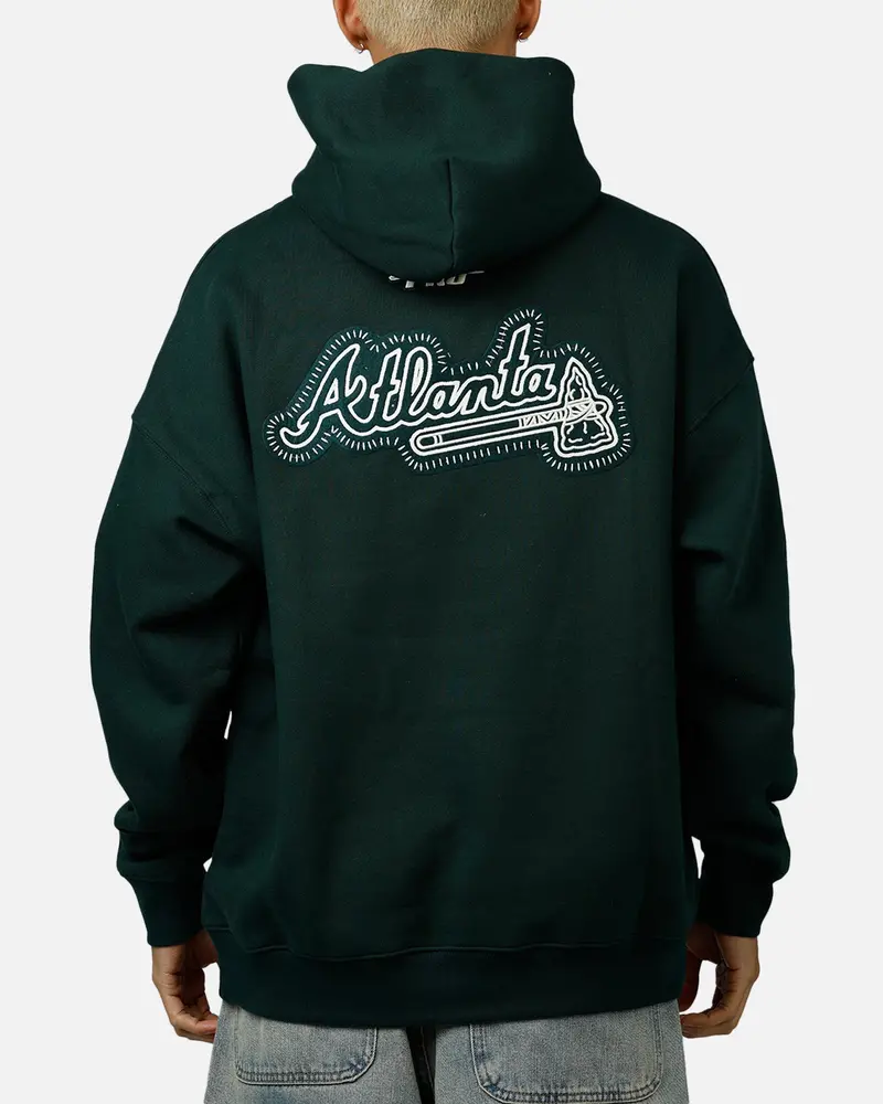 Pro Standard Atlanta Braves Tapestry 2.0 Hoodie Dark Green 1