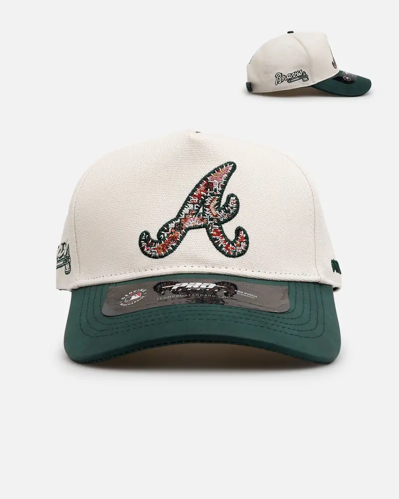 Pro Standard Atlanta Braves 'Tapestry 2.0' Pinch Front Strapback Dark Green 1