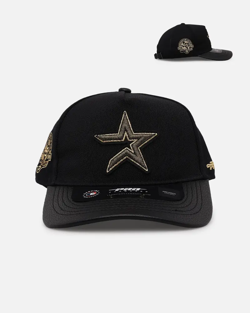 Pro Standard Houston Astros 'Gold Twist' Pro Pinch Strapback Black/Gold 1