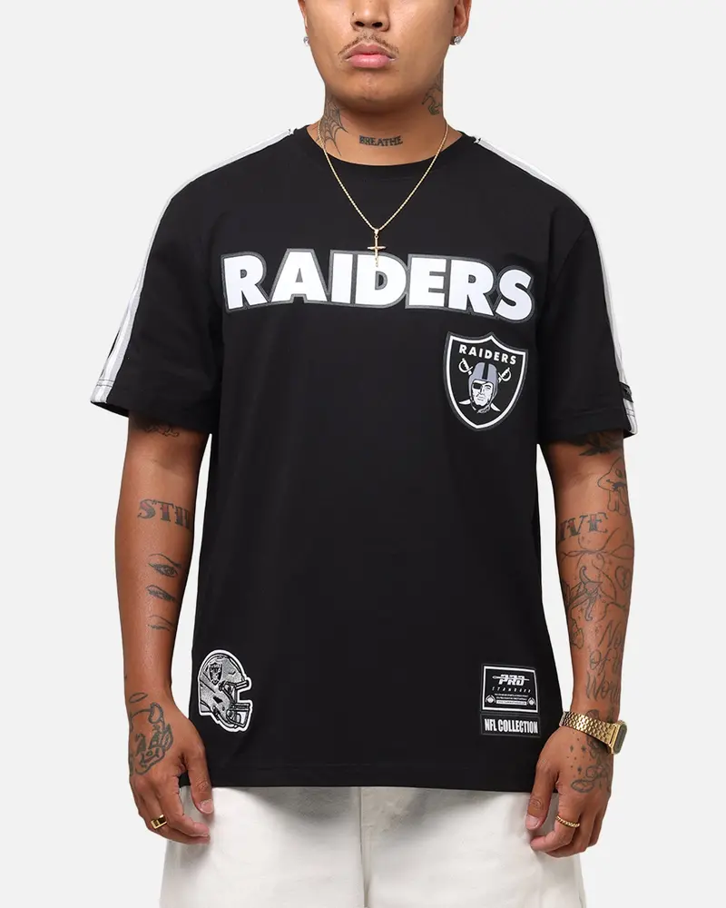 Pro Standard Las Vegas Raiders Classic Mesh Striped T-Shirt Black/Grey 1