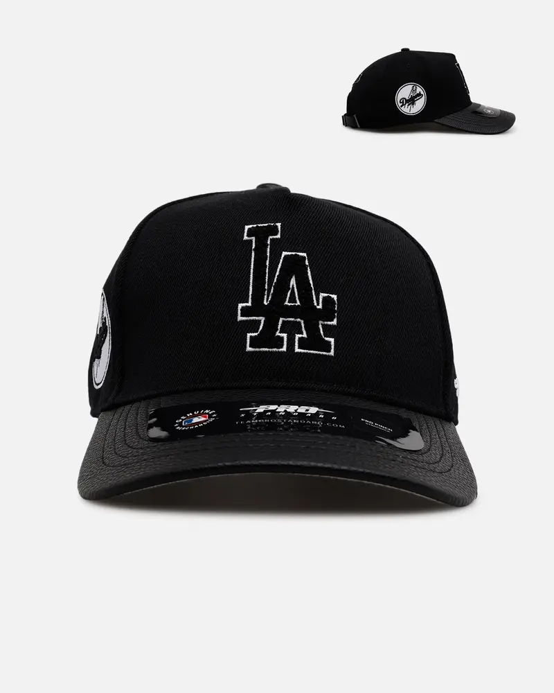 Pro Standard Los Angeles Dodgers 'Black Chenille' Pro Pinch Strapback Black 1