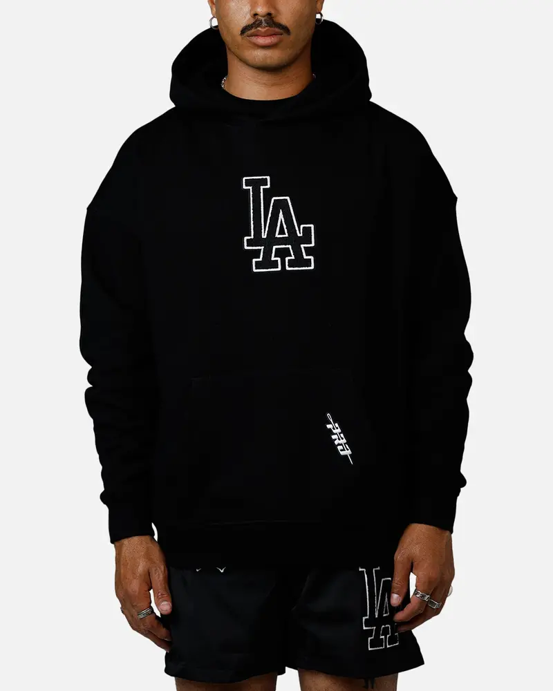 Pro Standard Los Angeles Dodgers Chenille Hoodie Black 1