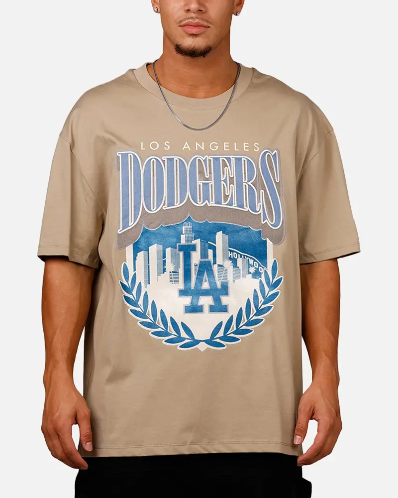 Pro Standard Los Angeles Dodgers 'Dodgers Tapestry' T-Shirt Taupe 1