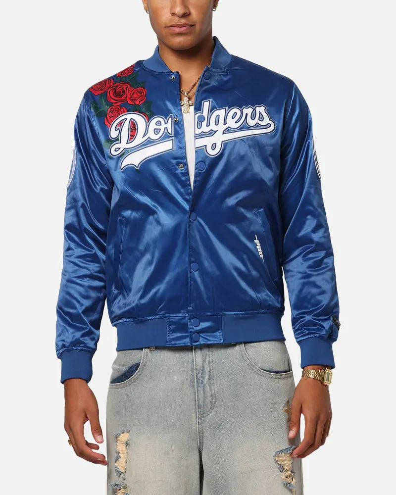 Pro Standard Los Angeles Dodgers Roses Satin Jacket Dark Blue 1