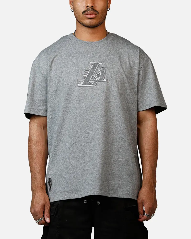 Pro Standard Los Angeles Lakers Reverse French Terry T-Shirt Grey 1