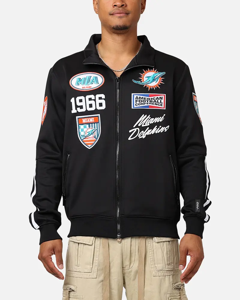 Pro Standard Miami Dolphins Fast Lane Track Jacket Black 1