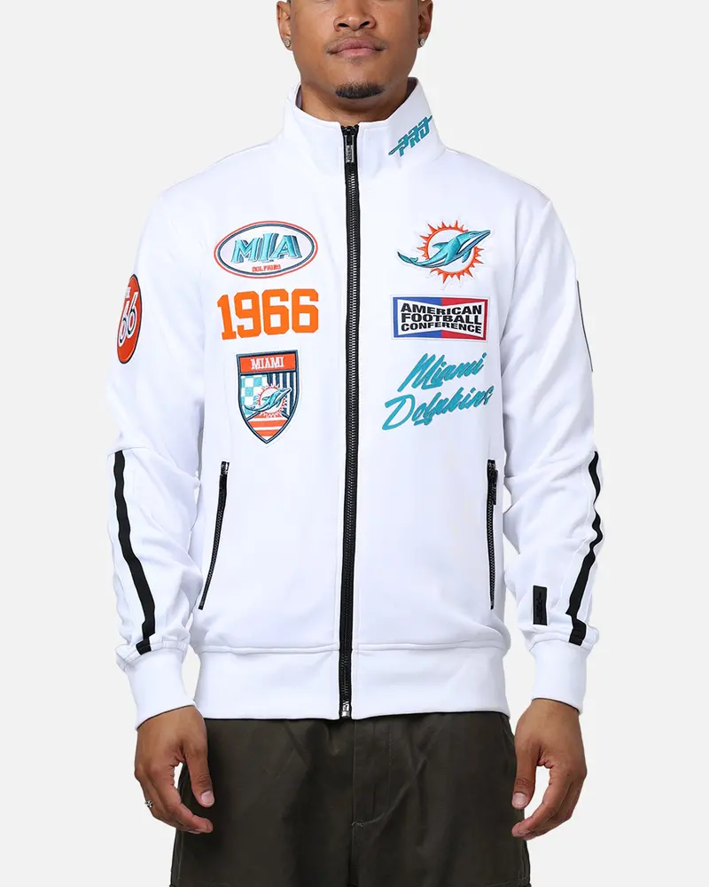 Pro Standard Miami Dolphins Fast Lane Track Jacket White 1