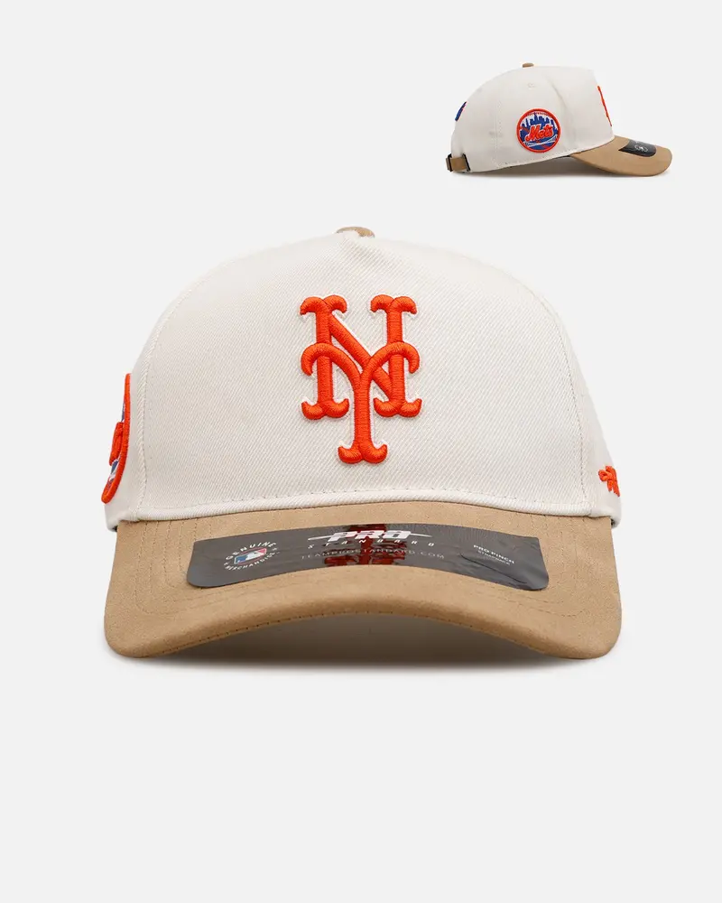 Pro Standard New York Mets 'Signature Suede' Pro Pinch Strapback Eggshell 1
