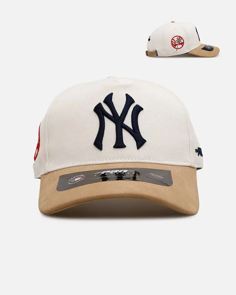 Pro Standard New York Yankees 'Signature Suede' Pro Pinch Strapback Eggshell 1