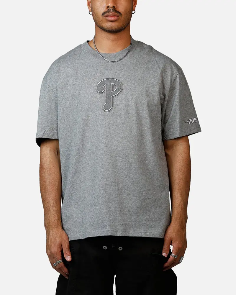 Pro Standard Philadelphia Phillies Reverse French Terry T-Shirt Grey 1