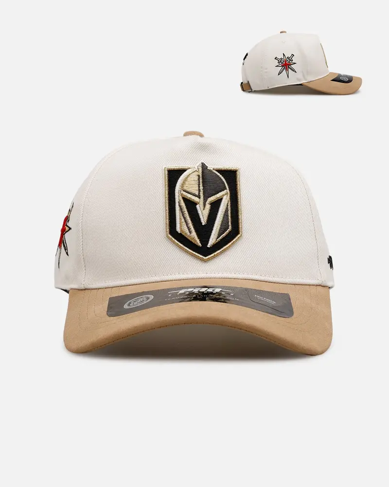 Pro Standard Vegas Golden Knights 'Signature Suede' Pro Pinch Strapback Eggshell 1