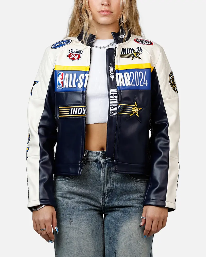 Pro Standard Women's Nba All-Stars Leather Jacket Eggshell/Midnight 1