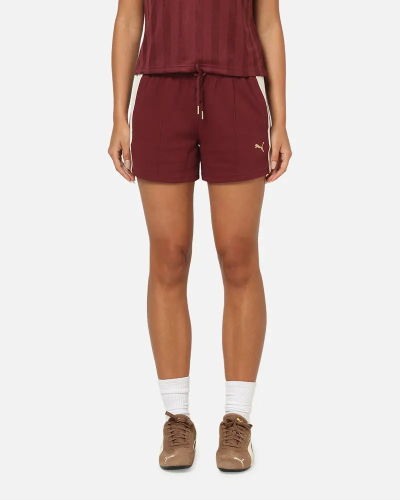 Puma Women's T7 Pintuck Shorts Ruby 1