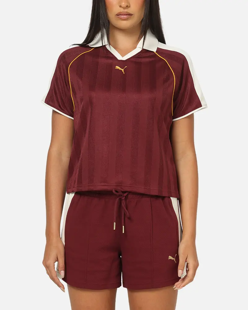 Puma Women's T7 Relaxed Football Jersey T-Shirt Ruby 1
