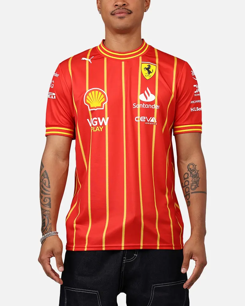 Puma X Scuderia Ferrari Charles Leclerc Team Soccer Jersey Burnt Red 1