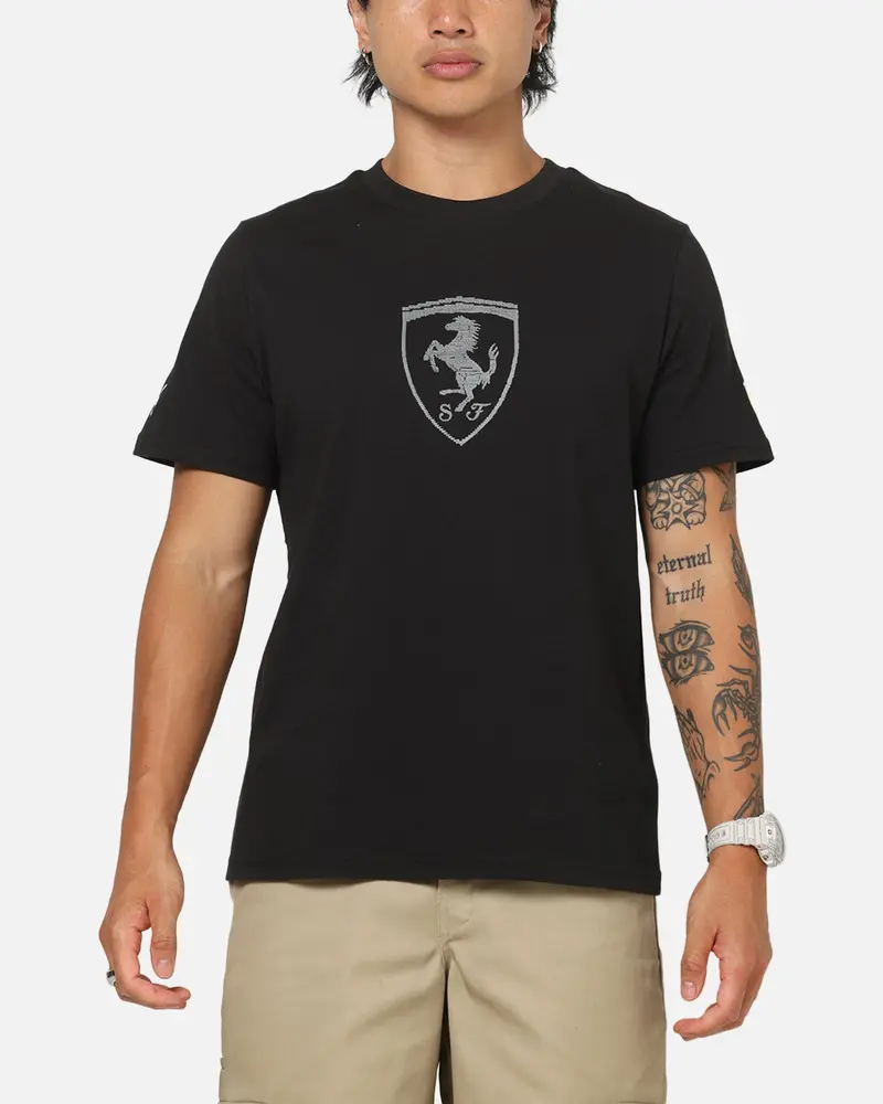 Puma X Scuderia Ferrari Tonal Shield T-Shirt Black 1