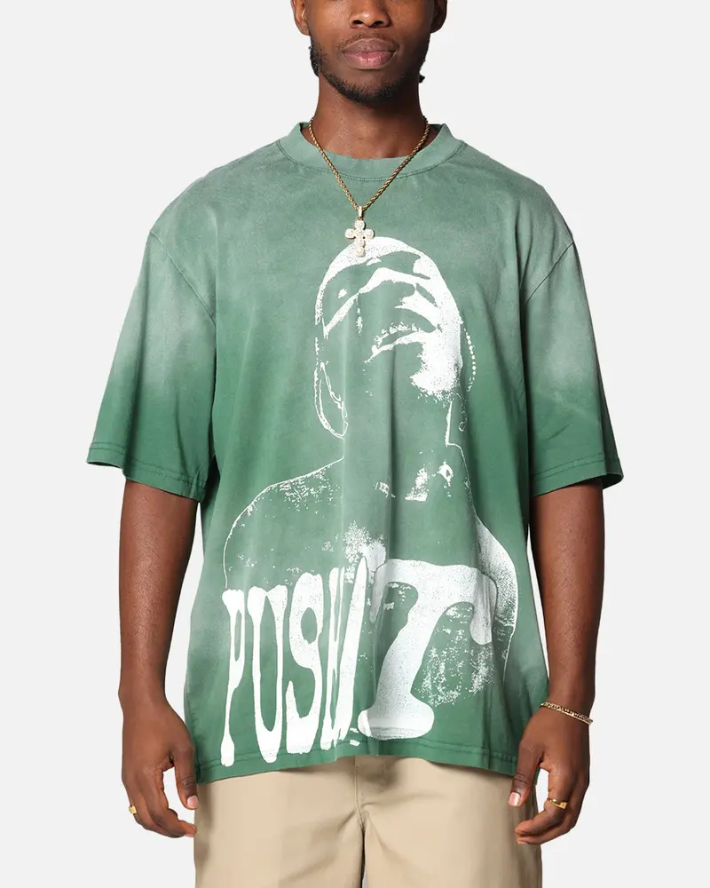 Pusha T Pusha T Hem Vintage T-Shirt Washed Green 1