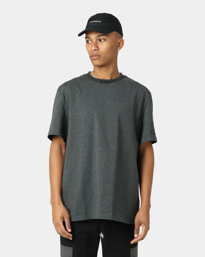 Pyra Jacquard Logo T-Shirt Grey Marle 1