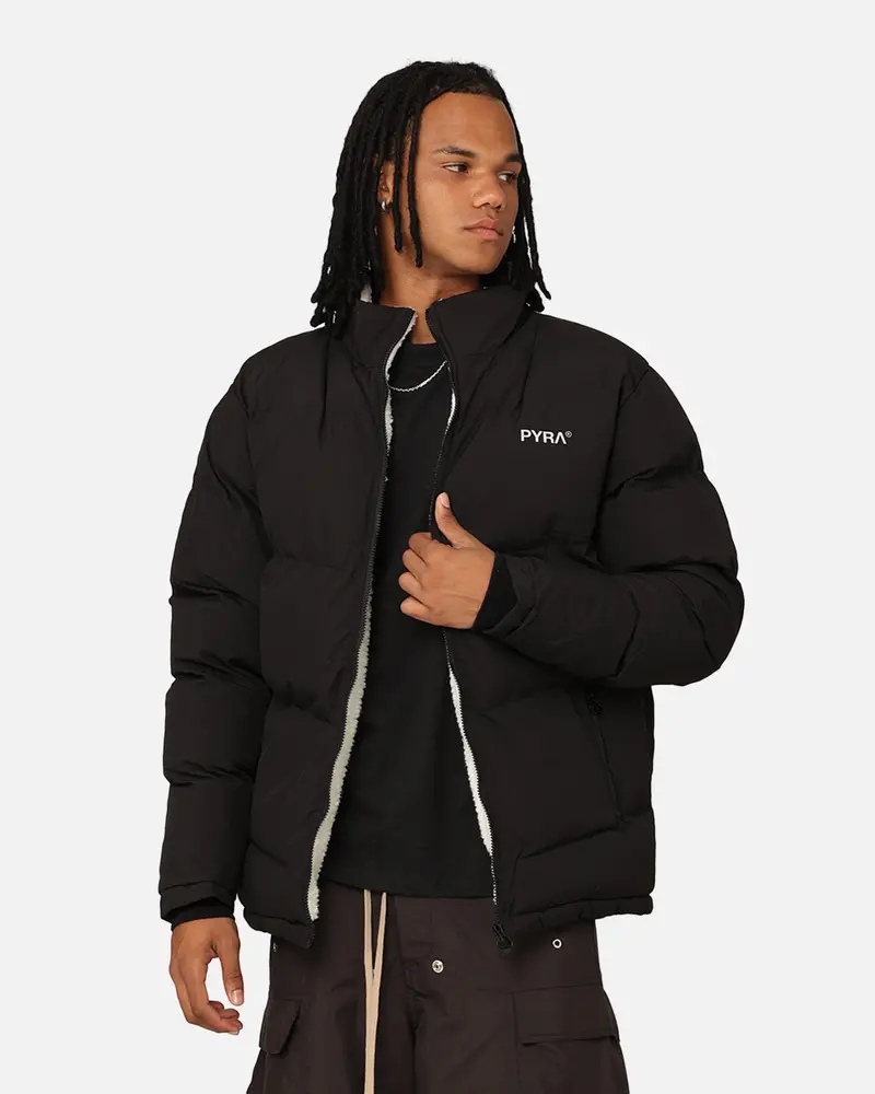 Pyra Sherpa Puffa Jacket Black 1