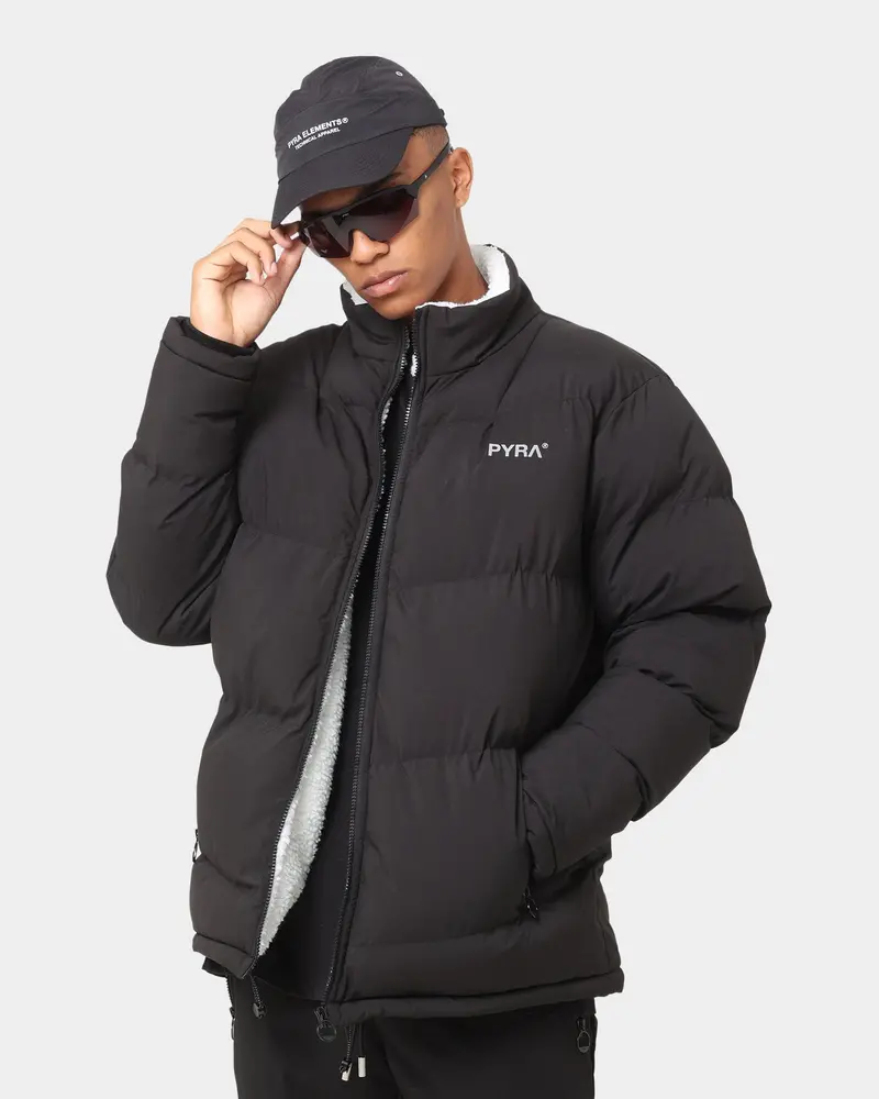 Pyra Sherpa Puffa Jacket Black 1