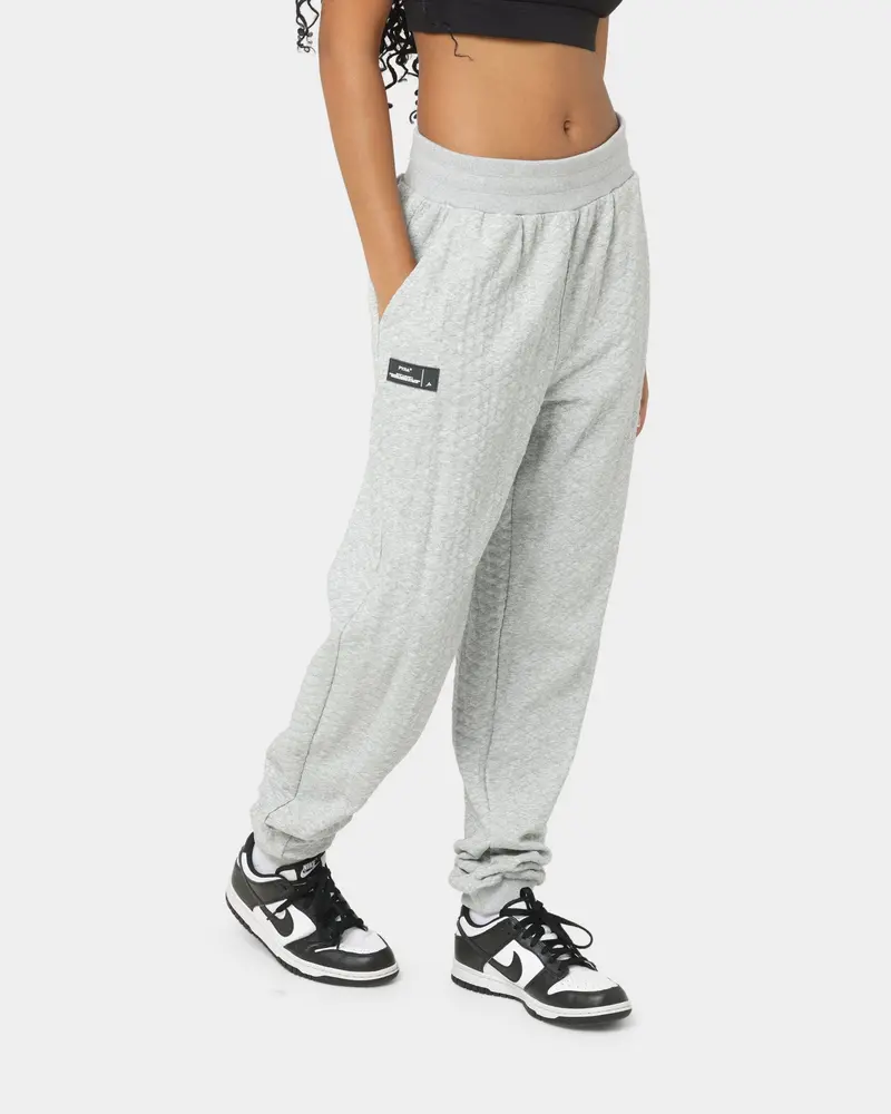 Pyra Women's Quilt Track Pants Grey Marle 1
