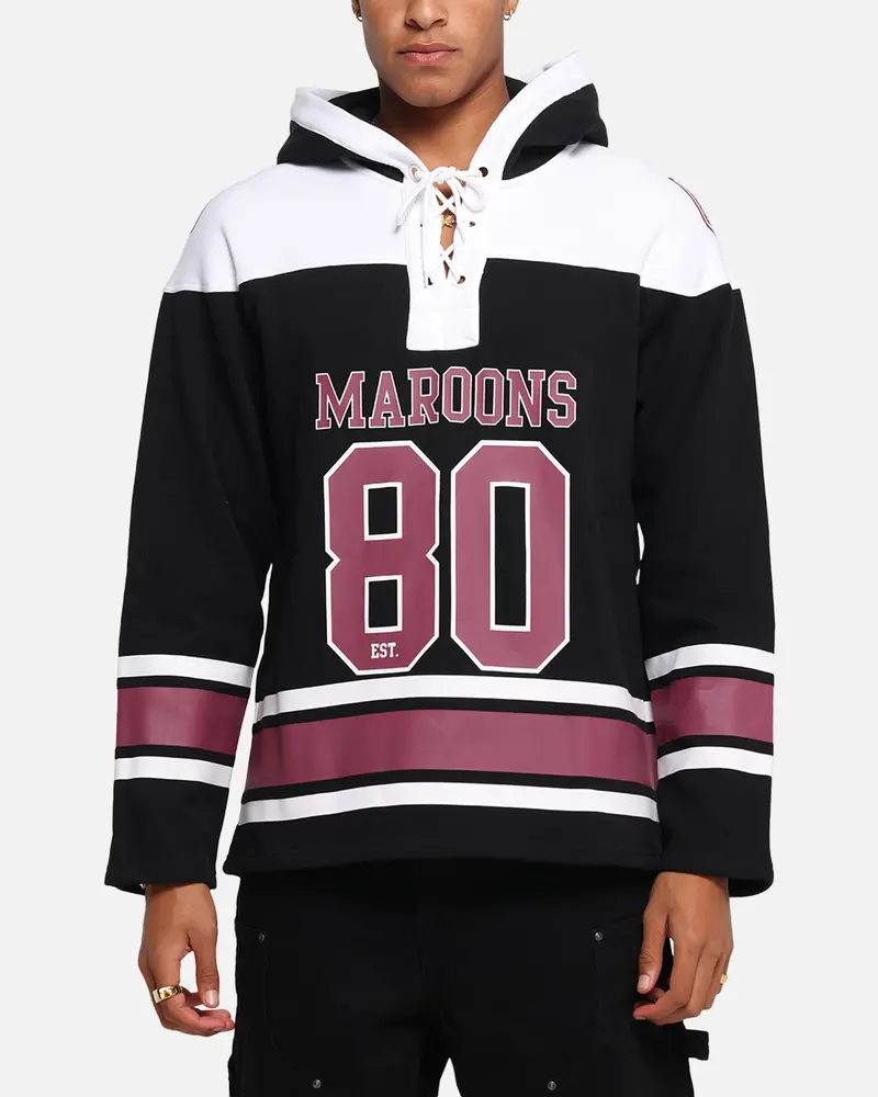 Queensland Rugby League Queensland Maroons Panel Hoodie Black 1
