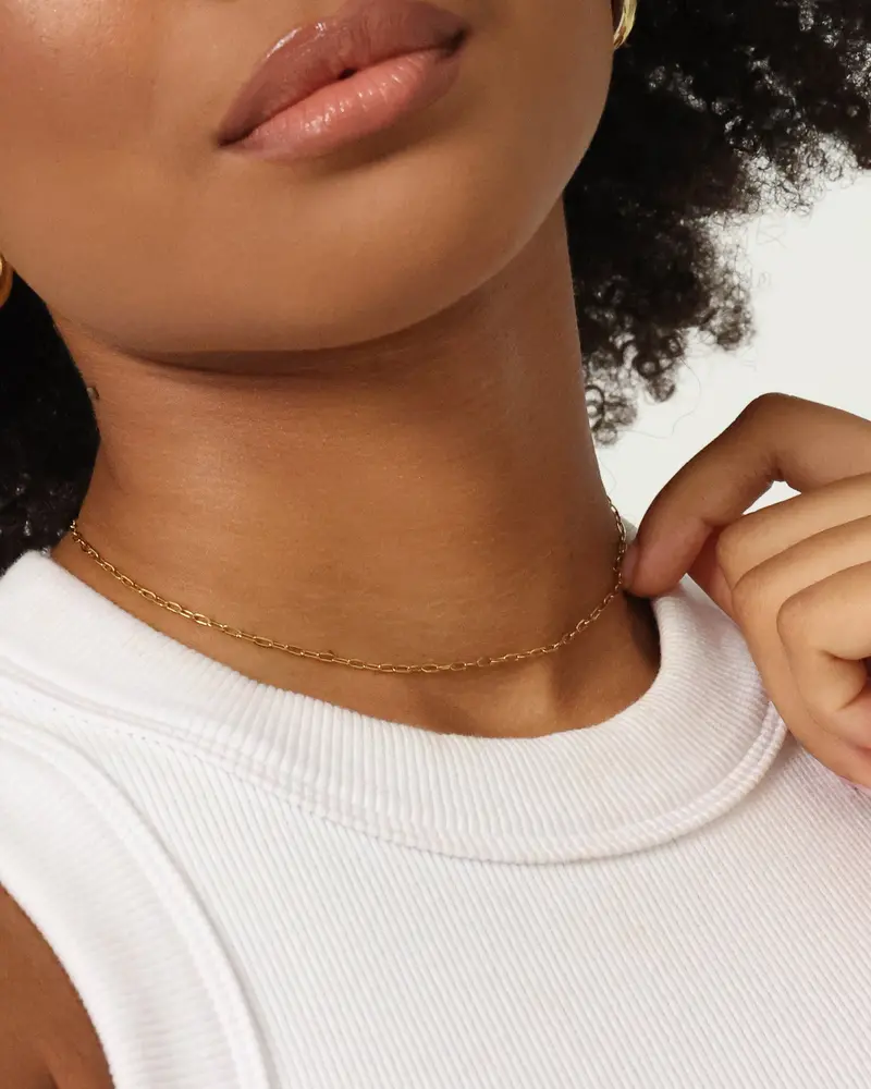 Raising Hell Women's Customisable Long Cable Necklace Gold 1
