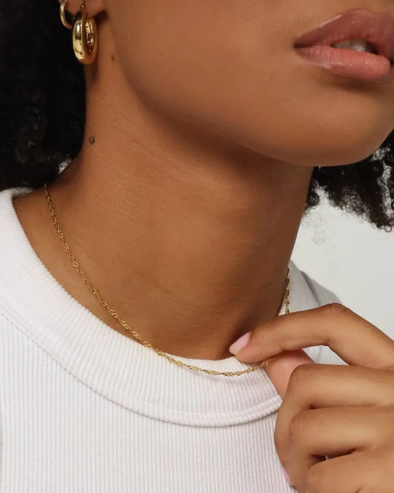 Raising Hell Women's Customisable Twist Necklace Gold 1