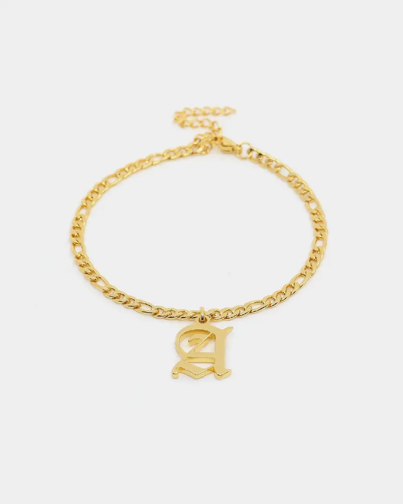 Raising Hell Women's Gothic Letter Anklet Gold 1