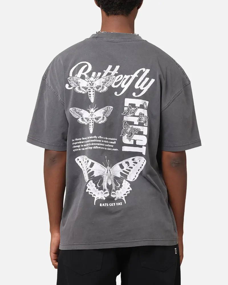 Rats Get Fat Butterfly Effect T-Shirt Charcoal 1