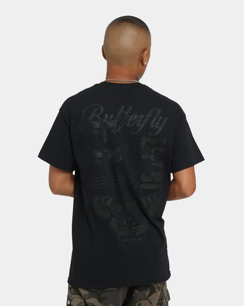 Rats Get Fat Butterfly Effect Vintage T-Shirt Black/Black 1