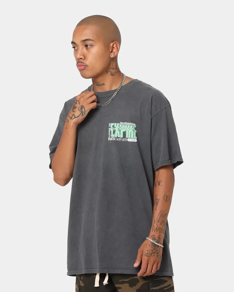 Rats Get Fat Expire Vintage T-Shirt Off Black 1