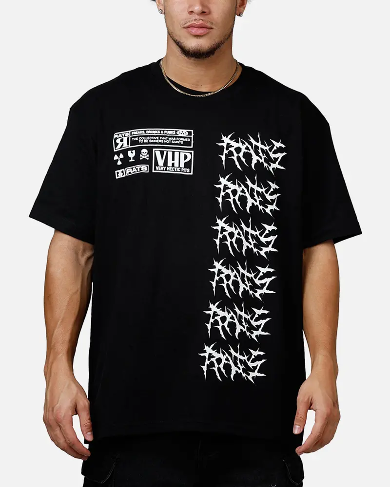 Rats Get Fat Paranoid T-Shirt Black 1