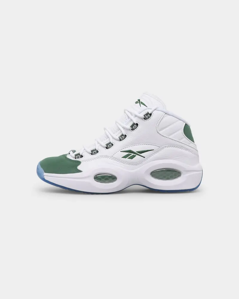 Reebok Question Mid "Green Toe" Ftwr White/Pine Green 1