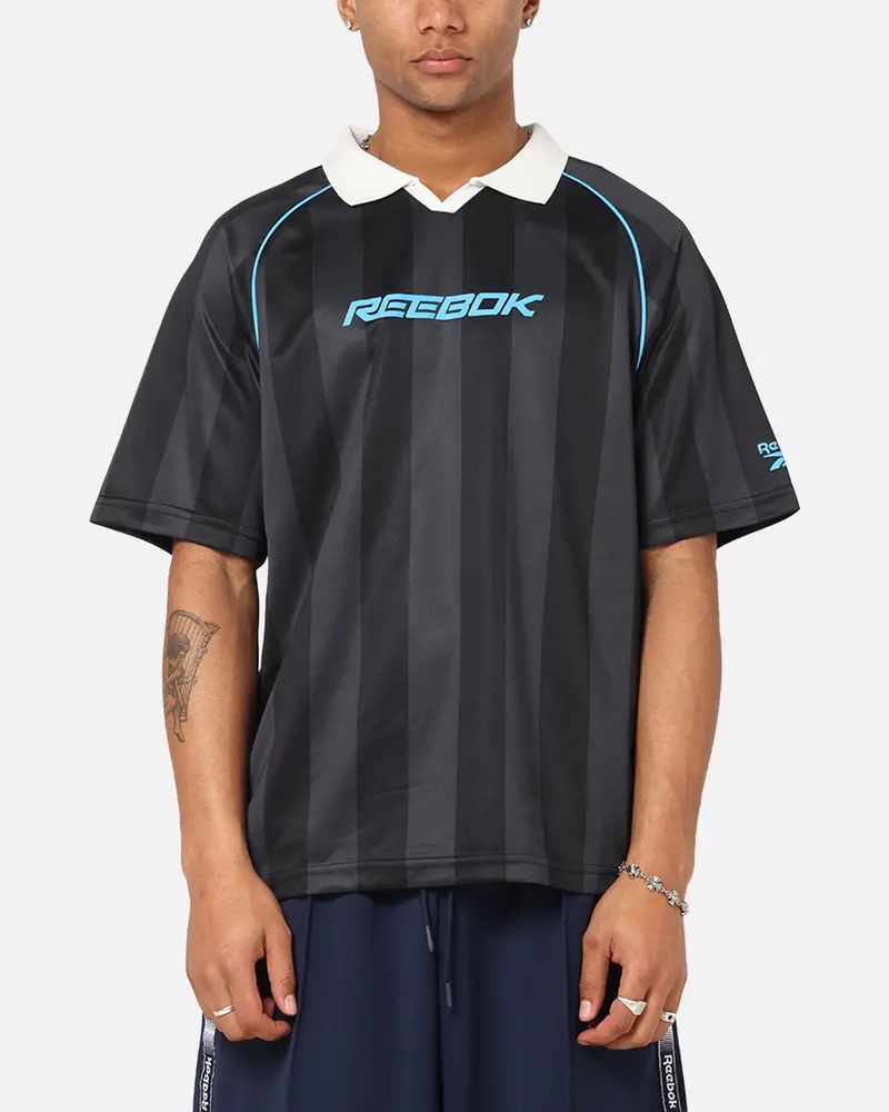 Reebok Retro Footy Polo T-Shirt Black 1