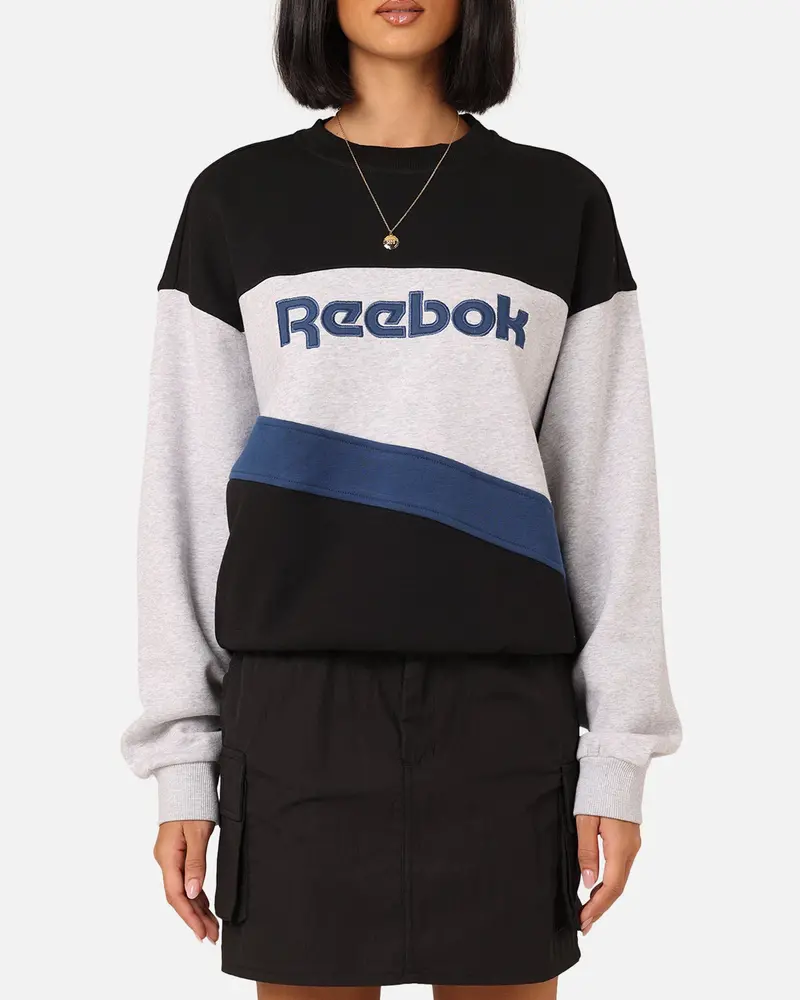 Reebok Women's Court Side Basketball Vintage Crewneck Uniform Blue 1