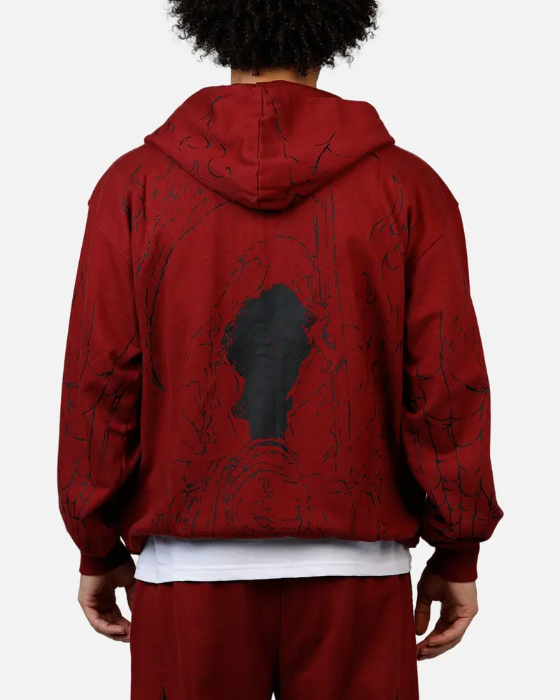 Revenge Tattoo Zip Hoodie Red 1